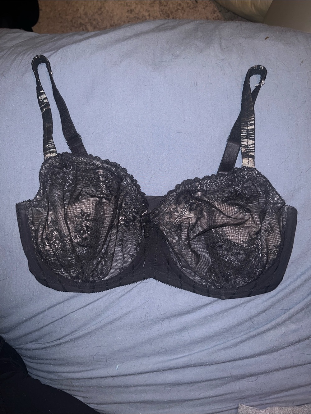 Felina Black Sheer Lace Underwire Bra